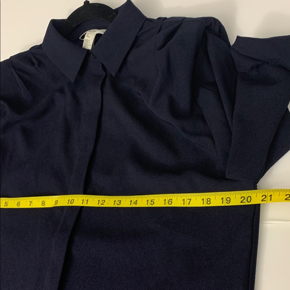 Halston dark navy structured shirt dress size XS - Picture 9 of 14